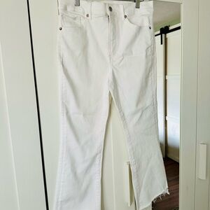 Women's Express White Cropped Flare High Rise Jeans Size 10